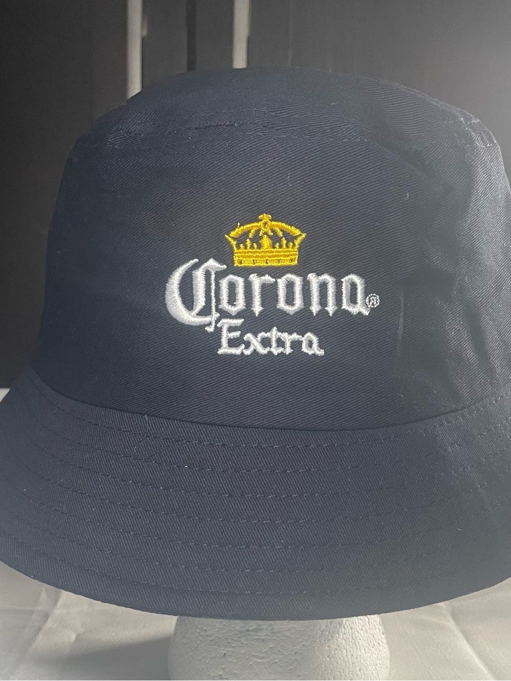 Corona Navy Bucket‎ Hat with Yellow Crown Embroidery